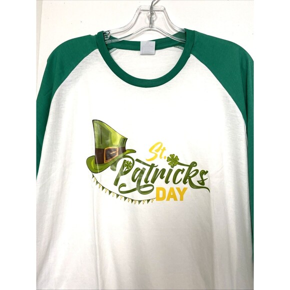 St Patricks Day Long Sleeve T-Shirt Size XL Woman Man Green White Unisex - Picture 4 of 11